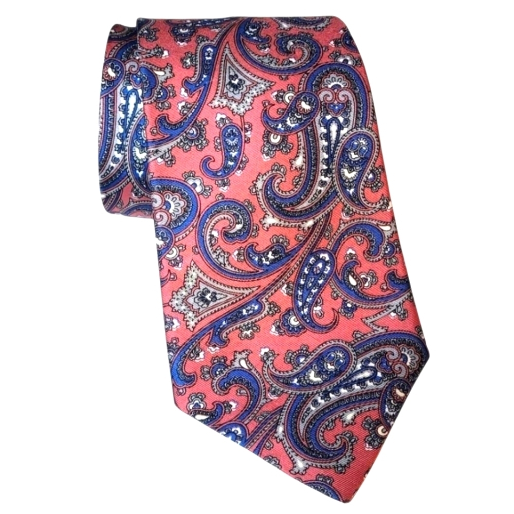 GANT Men's Paisley Silk Tie in Pink and Blues